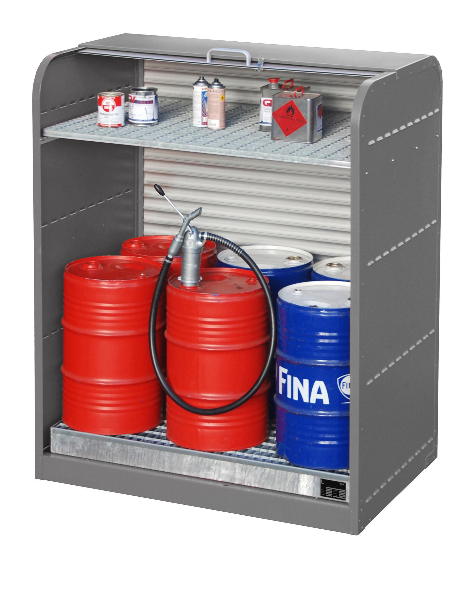 Gefahrstoff-Rollladenschrank Typ RSG RAL 7005 Mausgrau